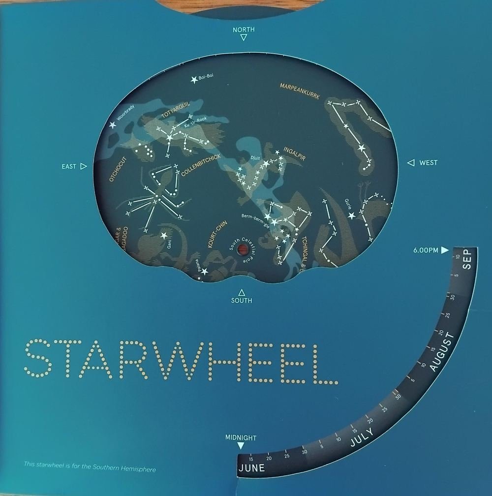 A Southern Hemisphere starwheel showing Aboriginal constellations
